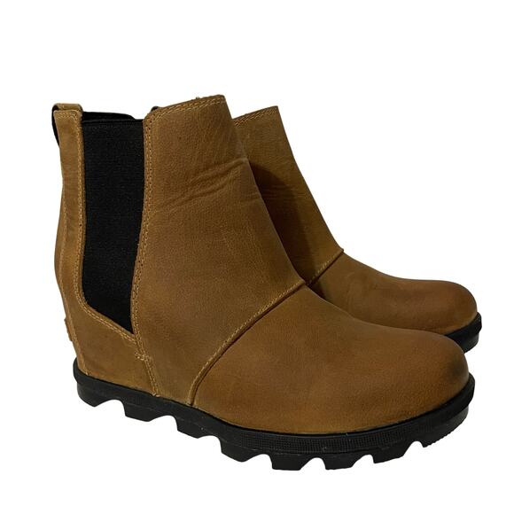 Sorel Tan Joan Of Arctic Wedge II Chelsea Ankle Bootie Waterproof Women’s sz 8.5 - Picture 1 of 15